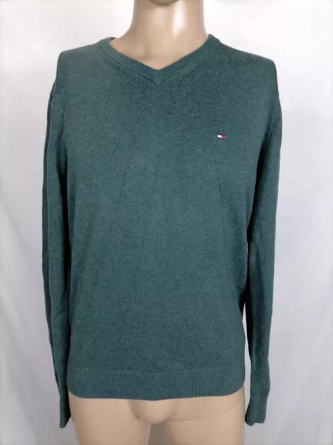 TOMMY HILFIGER Maglione in COTONE e CASHMERE Pullover Sweater Taglia S Uomo