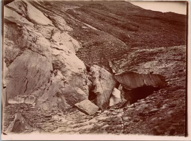 France, ""Doran"" Rocky Landscape, Alps Vintage Citrate Print Citrate Print