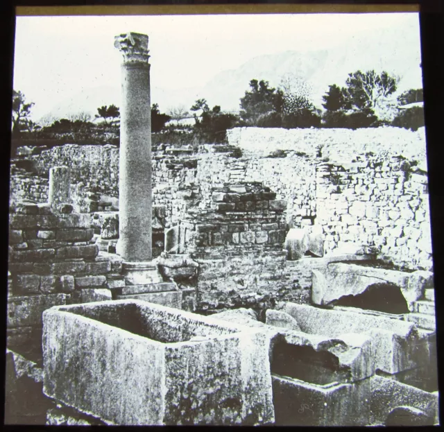 Glas Magic Laterne Rutsche RUINEN IN SALONA NO2 C1900 KROATIEN