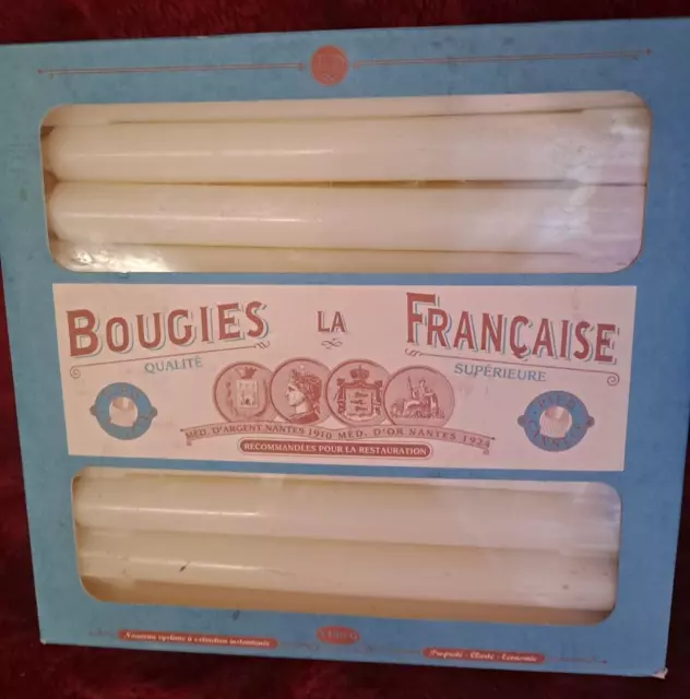 Dripless Hollow Candle New In Box of -20- Bougies La Francaise Off-white