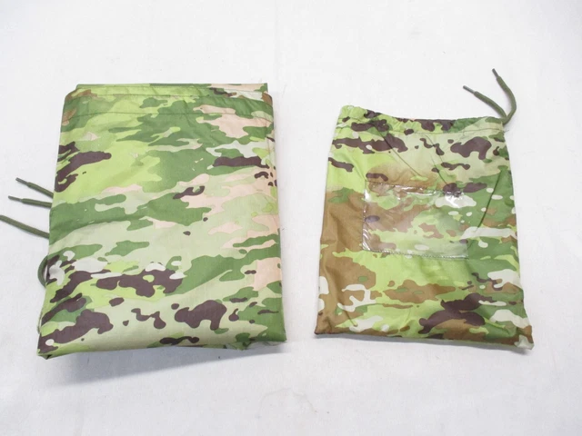 (GI STYLE)US ARMY OCP MULTICAM WET WEATHER PONCHO RAIN GEAR SHELTER HALF w. SACK 3