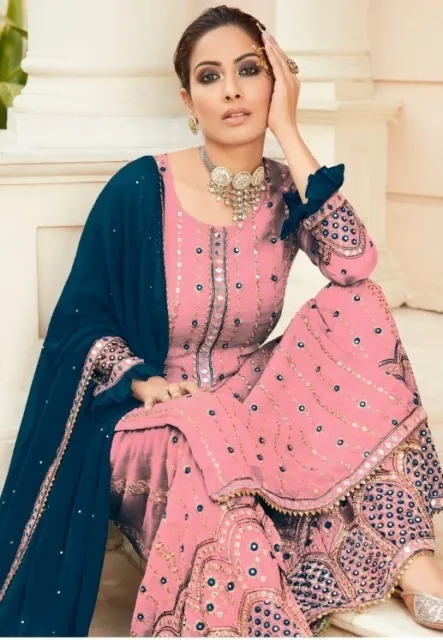 New Indian Bollywood Heavy Salwar Kameez Suit Pakistani Wear Wedding Party Gown