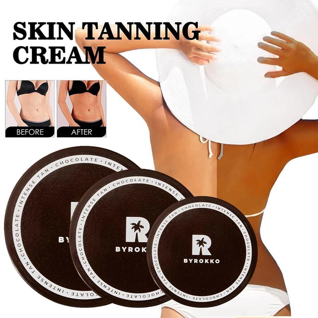 Crema bronceadora de chocolate marrón brillante BYROKKOOriginal para tumbona y exterior-
