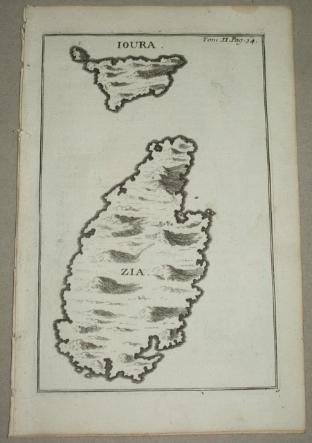 2 CARTES ILE DE ZIA PORT et NEMESIS Grèce 1 gravure 1717 voyage Piton Tournefort 2 CARTES ILE DE ZIA PORT et NEMESIS Grèce 1 gravure 1717 voyage Piton Tournefort