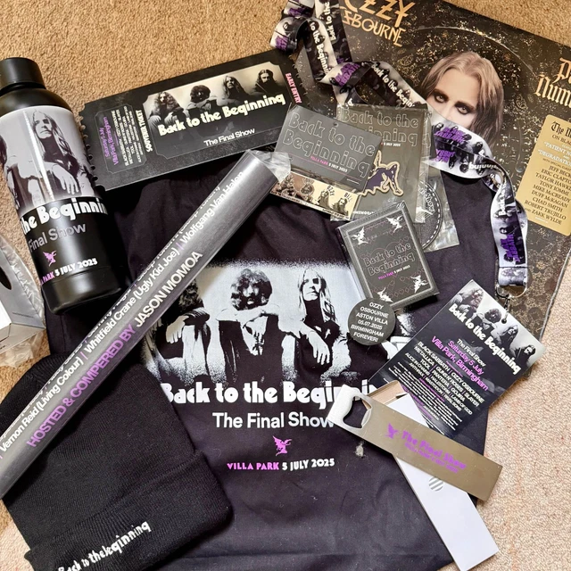 BLACK SABBATH OZZY Osbourne Back To The Beginning VIP Merch Bundle ...