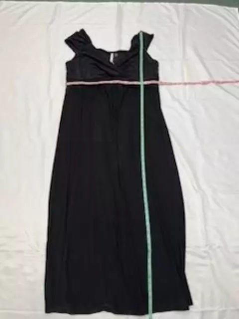 MSRP $70 Ny Collection Plus Size Ruched Empire Maxi Dress Black Size 1X 3