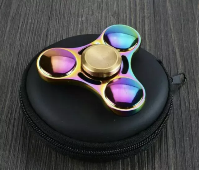 Rainbow Heavy Metal Tri-wing Fidget Spinner EDC Focus Finger  ADHD AU SHOP