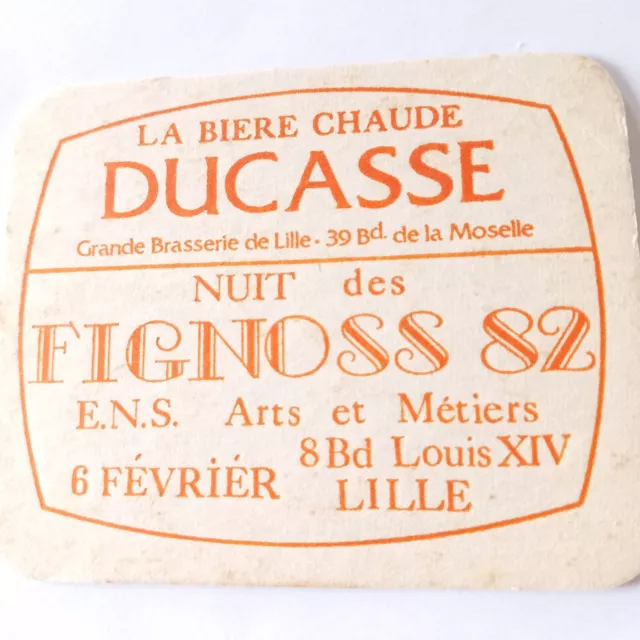 Ancien sous Bock biere DUCASSE recto verso identique