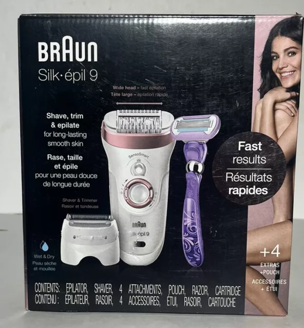 Braun Silk-épil 9 SensoSmart 9-870 Wet & Dry Epilator & Shave Kit**NEW SEALED**