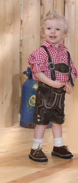 Camicia folcloristica bambini rossa con maniche ad anello di Isar Trachten