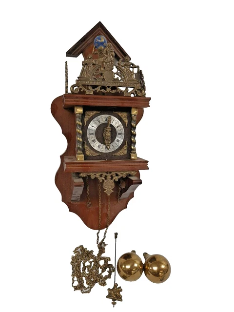 VINTAGE DUTCH NU Elck Syn Sin Wooden Pendulum Wall Clock UNTESTED H15 ...