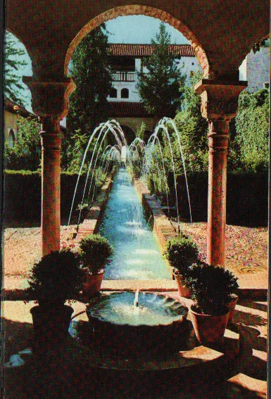 Postal Granada Generalife Patio De La Acequia Postcard Postkarte         Cc02769