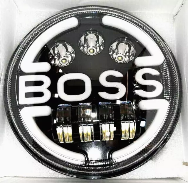 Boss LED Super Bright 7" Pulgadas Lámpara Faro Para Real Enfield Universal Para