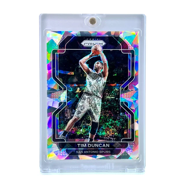 Tim Duncan San Antonio Spurs Panini NBA 21-22 Prizm Silver Cracked Ice Card