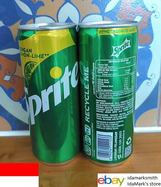 SPRITE CAN INDONESIA Tall 250ml Coca Cola 2023 Collect Asia 6" Tall ID