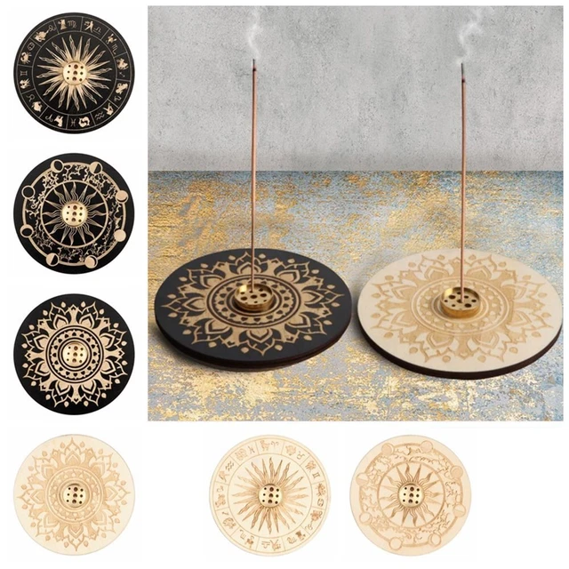 9 fori supporto aroma legno carino bruciatore incenso supporto yoga