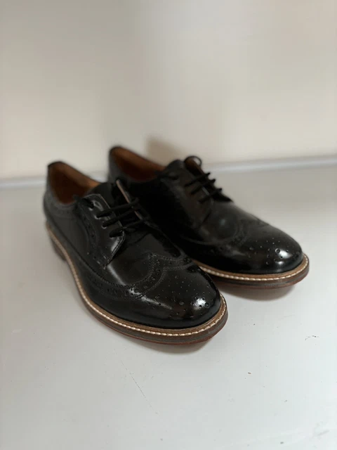 BERTIE MENS BROGUE Shoe UK 9 black patent leather box almond 22.97 PicClick UK