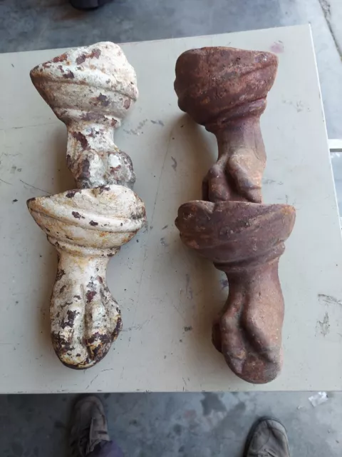 Antique Cast Iron Ball & Claw Foot Cast Iron Bath Tub Feet PAIR 6 1/2" Patina