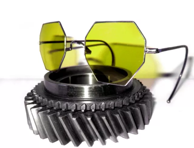 Antique Willson Green Octagon Sunglasses Vtg Steampunk Glasses Spectacles W