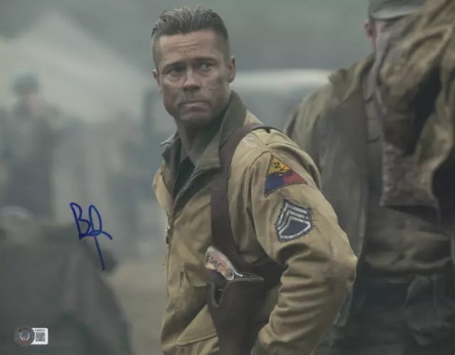 Brad Pitt Signed 11X14 Photo Fury Authentic Autograph Beckett 2