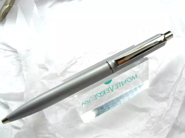 Sheaffer Sentinel Matte Silver  Ballpoint Pen New  Blue Ink