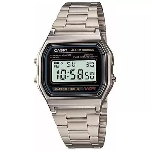 Casio Watch Orologio Vintage A158WA Argento Silver