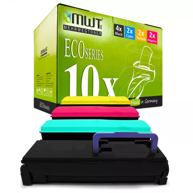 10x MWT Eco Toner Sostituita Kyocera TK-540C TK-540K TK-540M TK-54