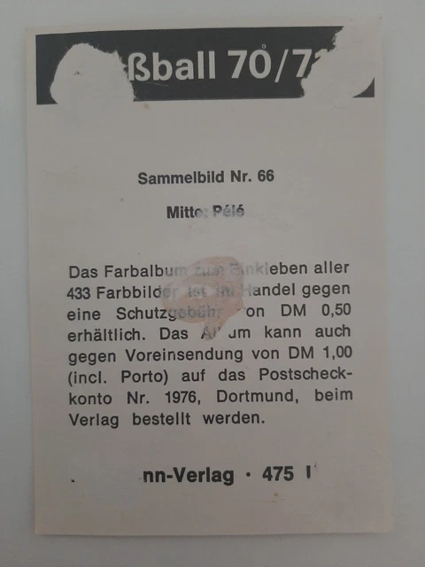 Bergmann Nr. 66 Pele Mexico 70 71 soccer card Brasilien brazil WM 1970 Fußball 2