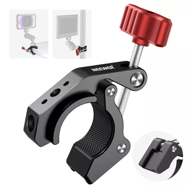 NEEWER Super Clamp with Cold Shoe Crab Shaped Camera Clamp Mount