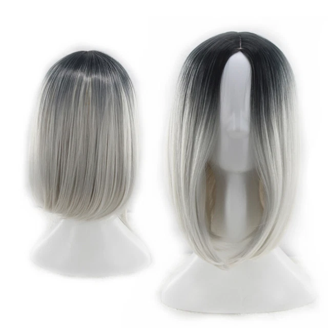 Peluca bob de mujer degradado color cosplay pelo artificial peluca corta recta