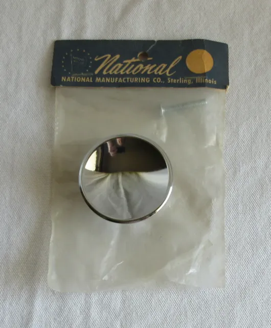 Vtg Chrome cabinet knob pull 2” concave by National Mfg. drawer cupboard NOS MCM