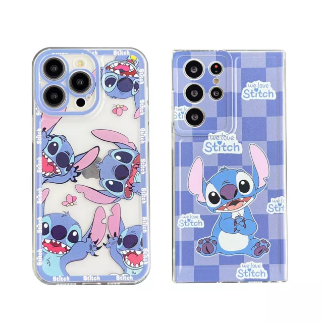 For iPhone Samsung OPPO Xiaomi Cute Cartoon Stitch Soft Shockproof Case Cover