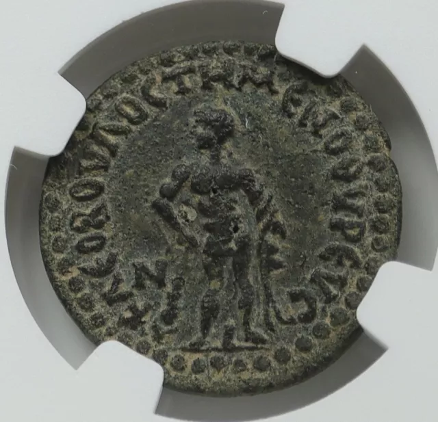 EMPIRE Valerian II as Caesar 256AD HERCULES CLUB Lion Skin Ancient NGC Coin D035