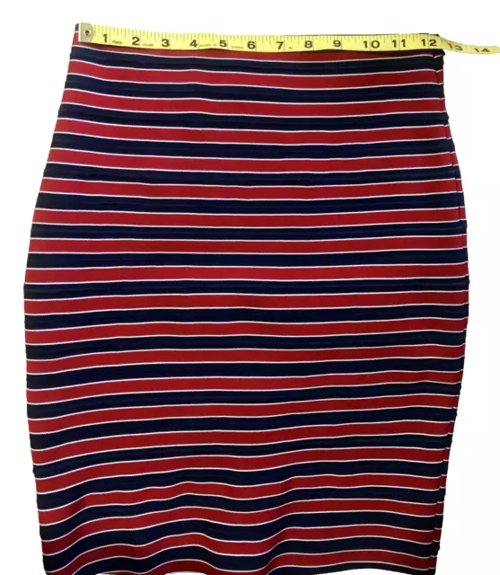 Band of Outsiders Boy. Red White Blue Stripes Mini Bodycon Skirt sz 4 3