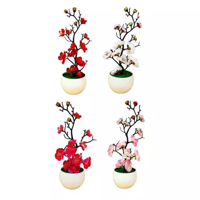 Artificial Flowers in Vase Fake Plant Potted Arrangement Simulation Flower with