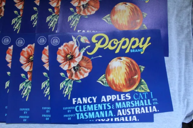 Apple Labels Vintage Art Poster Tasmania Collectable Fruit Box Crate Label (36) 2