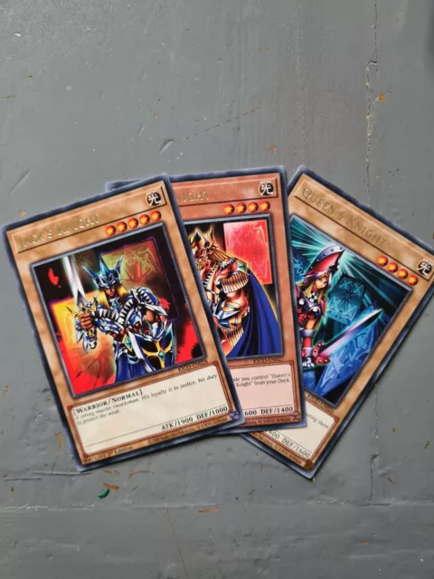 YuGiOh Kings Court - 3 x Card Bundle - King's, Queen's, Jack's Knight New