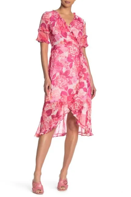 Kensie Women's Ruffled Floral-Print Wrap Dress Size 0 $118.00