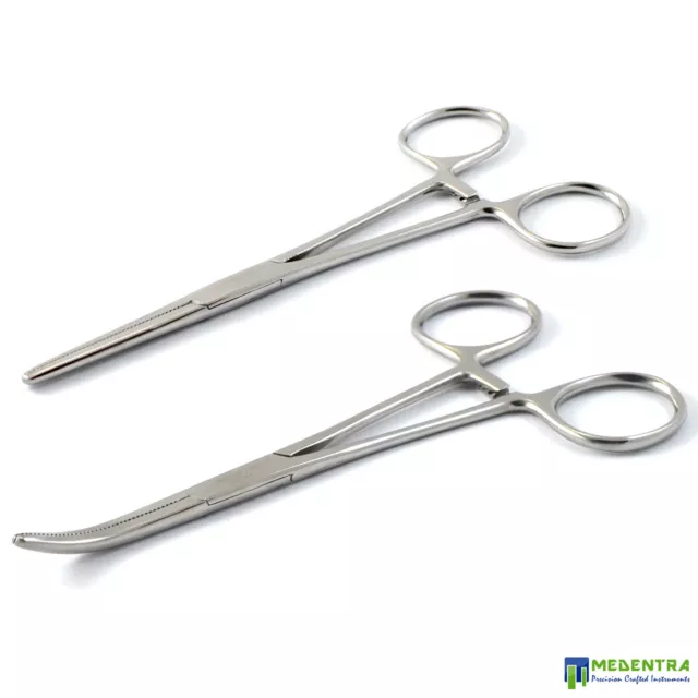 Medentra Surgical Locking Forceps Pean Haemostatic Pliers Straight & Curved CE