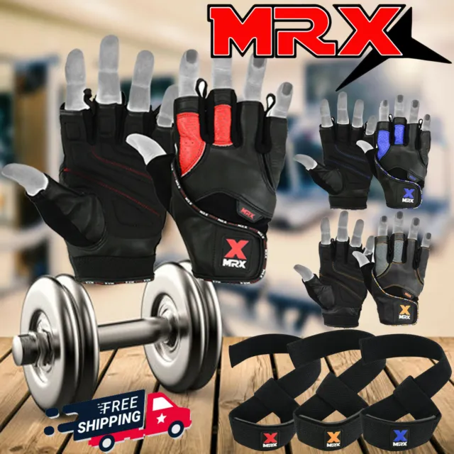 Weight Lifting Gloves Leather Workout Training Bodybuilding Exercise Gym Gloves