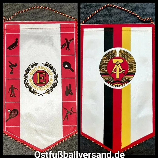 Seltener Orig. DDR Wimpel BSG Einheit Wernigerode Fußball DDR Liga Harz Sport