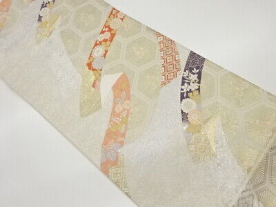 6279653: Japanese Kimono / Vintage Fukuro Obi / Woven Flower Crest & Kikko
