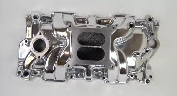 SB Chevy Aluminum Intake Manifold Square Bore SBC 55-86 305 327 350 V8  Polished