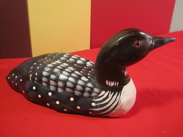 Hand Carved and Painted  Wooden Loon