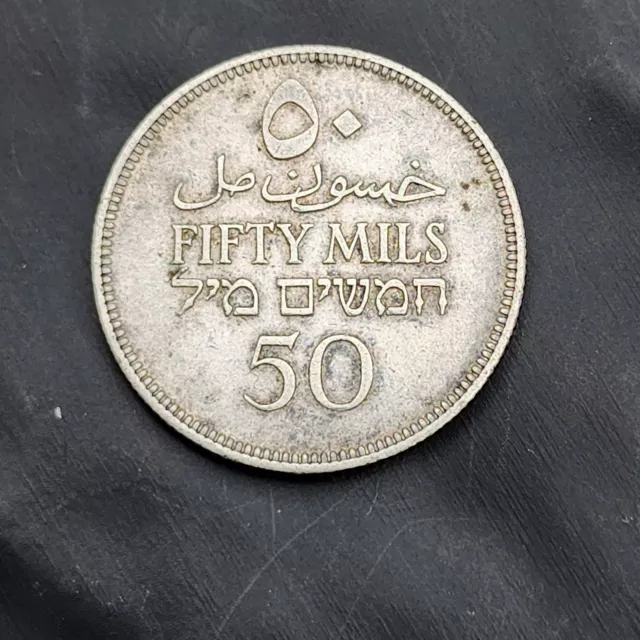 1927 Silver Palestine 50 Mils KM6 XF Old Coin, Rare Collectible 🪙✨