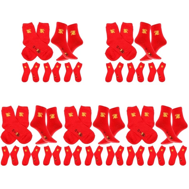 25 Pairs knit cotton crew socks Chaussettes Habillées Chaussettes Rouges Du Nouv