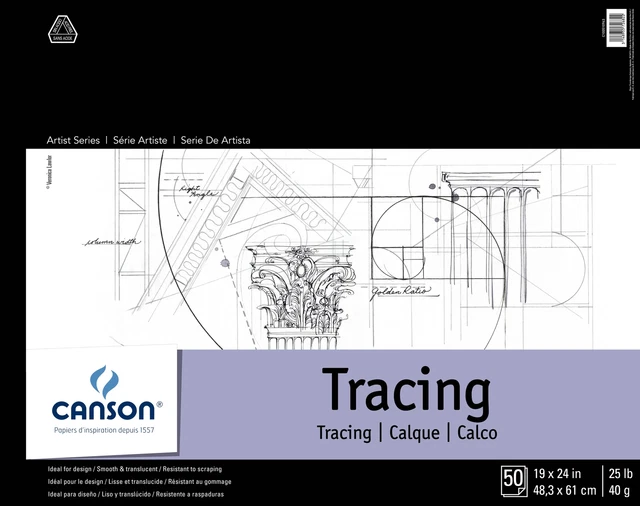 Almohadilla de papel de rastreo Canson Artist Series 19""X24""-50 hojas -702324