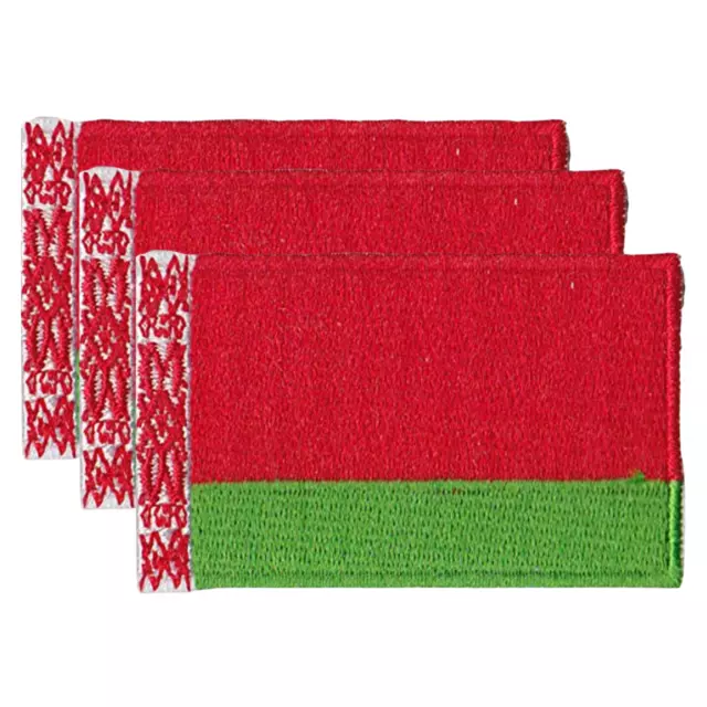 Belarus International Country Flag Iron On Patch Embroidered Sew On Badge x3