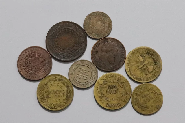 🧭 🇧🇷 Brazil MONARCHY & EARLY REPUBLIC COINS B58 #18 SS24