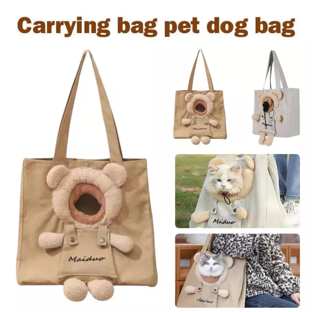 Portable Cartoon Bear Decor Pet Carrier Bag For Dog And Cat BackpackFH